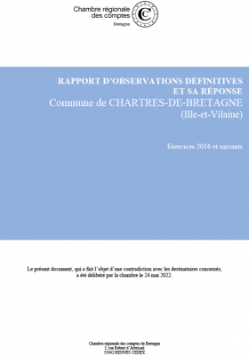 Couverture du rapport de la Chambre Régionale des Comptes