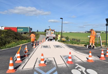 Piste du Réseau Express Vélo en travaux