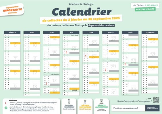 Visuel calendrier de collecte 2025