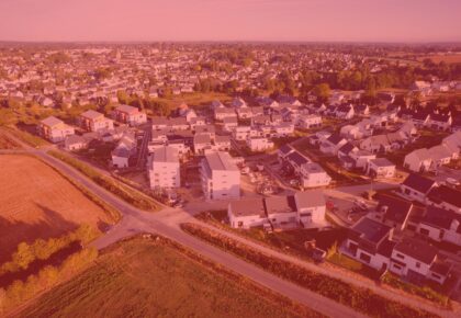 Vue aérienne d'un lotissement